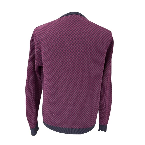 Original Penguin Checkered Sweater Long Sleeve Crew Neck Mens Size L Cotton Blen - Picture 4 of 9